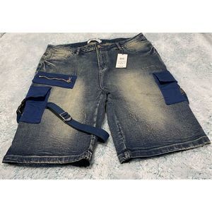 DNA PREMIUM WEAR- DENIM CARGO SHORTS (BLUE POCKETS) Size 40 NWT